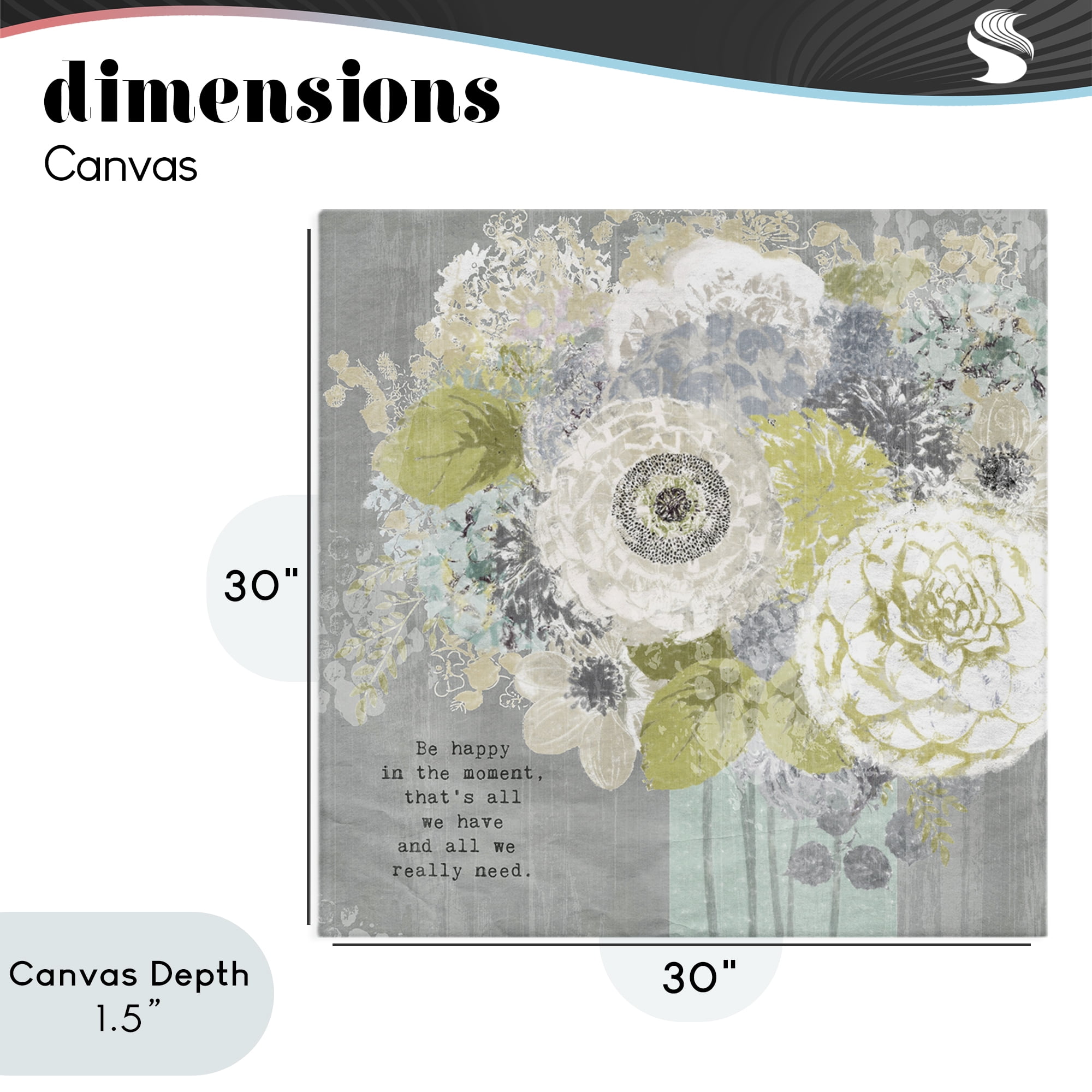 Stupell Industries Happy In The Moment Canvas Wall Art, design by Suzanne Nicoll