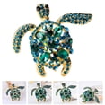 thumbnail image 2 of Turtle Pin with Rhinestones Animal Lapel Pin Metal Brooch for Hat and Shirt, 2 of 7