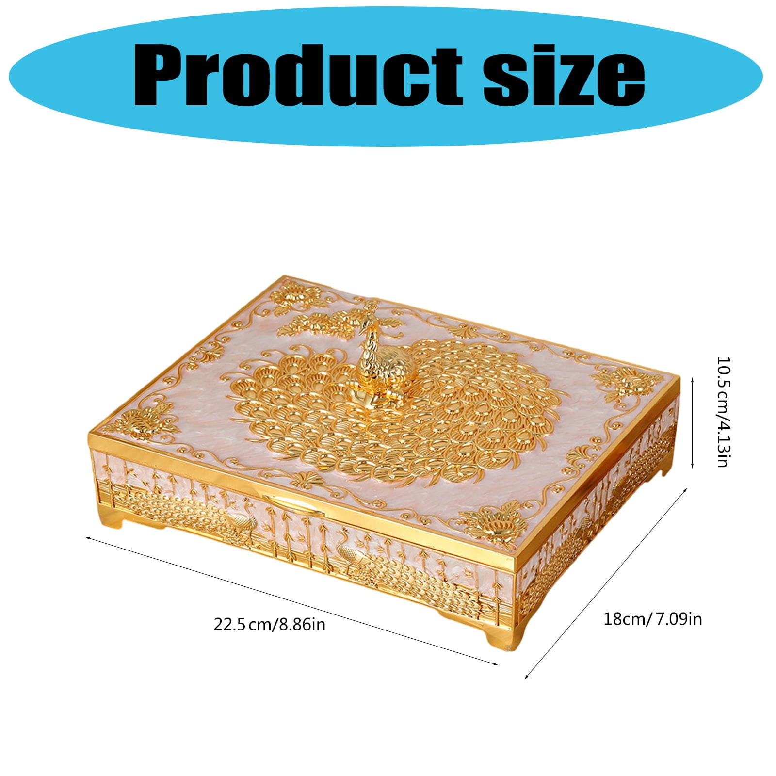 Elegant Peacockbird Jewelry Box Metal Alloy Storage Planner For Earrings Necklaces Home Deck