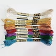 thumbnail image 4 of Colorful Metallic Thread Handmade Cross-stitch Wiring Thread Gold Silk Embroidery Thread 8 Meters 12 Strands, 4 of 7