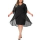 thumbnail image 1 of Vestido formal de mujer de talla grande Agnes Orinda, con escote en V, superposición de gasa, para invitadas de boda, cócteles y fiestas, talla 3X, color negro, 1 of 6