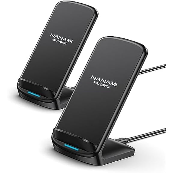 FU1999 Wireless Charger [2 Pack] - 10W Qi-Certified Fast Wireless Charging Stand for iPhone 16/16 Plus/16 Pro/16 Pro Max/15/14/13/12,Cordless Phone Charger for Samsung Galaxy S24/S23/S22/S21,Pixel 6