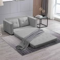 thumbnail image 2 of CECER Convertible Sofa Bed, Upholstered Loveseat Couch,Futon loveseat sleeper, Linen Fabric and High Density Couch, Pull out futon sofa bed, Furniture for Living Room, Apartment, Light Grey, 2 of 7