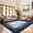 Blue, variant on Large Modern Abstract Rug 9x12 Washable Rug with Non Slip TPR Backing, Soft Non Shedding Floor Covering, Low Pile Thin Foldable Mat, Indoor Carpet for Open Spaces Office, Coffee