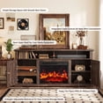 thumbnail image 2 of Electric Fireplace TV Stand for TVs up to 75", Farmhouse Entertainment Center with Fireplace, Vintage Brown, 2 of 8