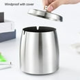 thumbnail image 3 of Outdoor Ashtray with Lid Smokeless Stainless Steel Ash Tray, Covered Windproof Smell Proof Ashtrays for Outside Patio Home Office, 3 of 7