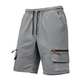 thumbnail image 4 of Guluxicc Cargo Shorts for Men Drawstring Elastic Waist Hiking Shorts Regular Fit Summer Outdoor Work Casual Shorts with Zip Pockets, 4 of 5