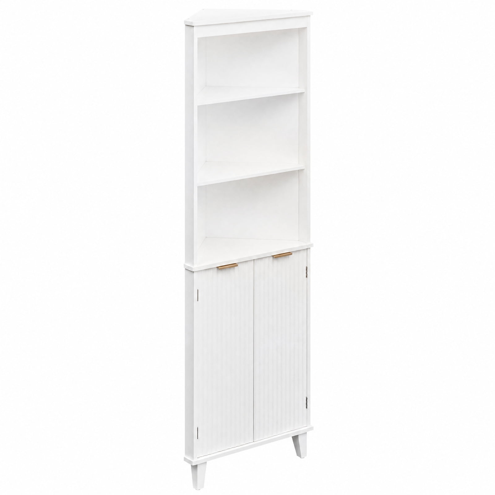 Vebreda Freestanding Bathroom Storage Cabinet, 68 Inch Tall Bathroom Floor Storage Cabinet with Fluted Doors, Space-Saving Design
