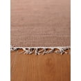thumbnail image 2 of Rugsotic Carpets Eco-Friendly Woven Hand Woven Kilim Flat Weave Light Brown Solid Area Rug, 6'x6' Square, Antimicrobial, 2 of 6
