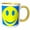 Yellow/White, variant on 3drose, Big Yellow Happy Face - Smiling Art, 15oz Mug