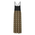 thumbnail image 4 of Tnhcen Women's Spaghetti Straps Printed Maxi Dress Smocked Waist High Slit Flowy Bodycon Casual Summer Evening Party Dress S - 2XL, 4 of 4