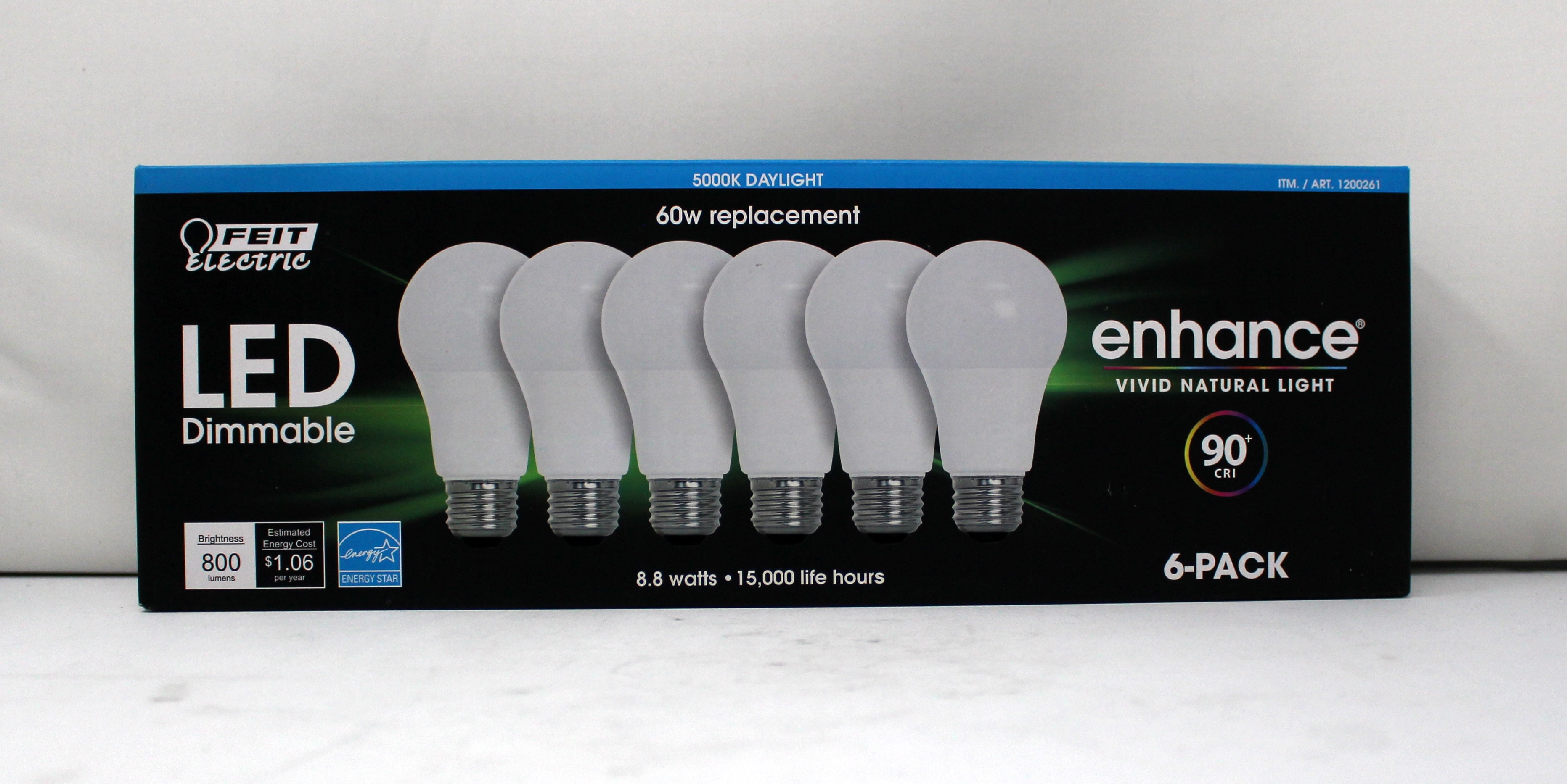 Feit Electric LED Dimmable Vivid Natural Light 6pack 8.8 watt