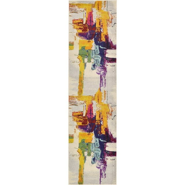 Unique Loom Estrella Geometric Abstract Rug 2' 7 x 10' Runner Beige/Yellow