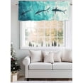 thumbnail image 5 of Shark Valances for Windows, Rod Pocket Kitchen Valance Curtains - Soft & Washable Small Window Treatment for Living Room,&nbsp;Bathroom, Ocean Watercolor , 42x12 Inch, 1 Panel, 5 of 9