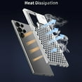 thumbnail image 3 of Compatible with Samsung Galaxy S24 Ultra Case Aluminum Alloy Heat Dissipation Phone Case Breathable Cooling Hollow Aromatherapy Case Men Women Slim Shockproof Phone Cover, Titanium Silver, 3 of 13