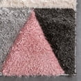 thumbnail image 4 of Well Woven Loecke Blush Triangle Boxes Geometric Thick Soft Plush 3D Textured Shag Area Rug 5x7 (5'3" x 7'3"), 4 of 7