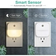 thumbnail image 3 of Paquete de 6 enchufes para luz de noche, luz de noche LED blanca cálida con sensor inteligente de anochecer a amanecer para dormitorio, baño, pasillo, habitación de niños, 3 of 4