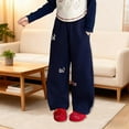 thumbnail image 2 of XUELUO Little Girls Wide Leg Sweatpants Dog Embroidery Elastic Waist Joggers Pants Cute Casual Trousers For Spring Daily Playwear, 2 of 4
