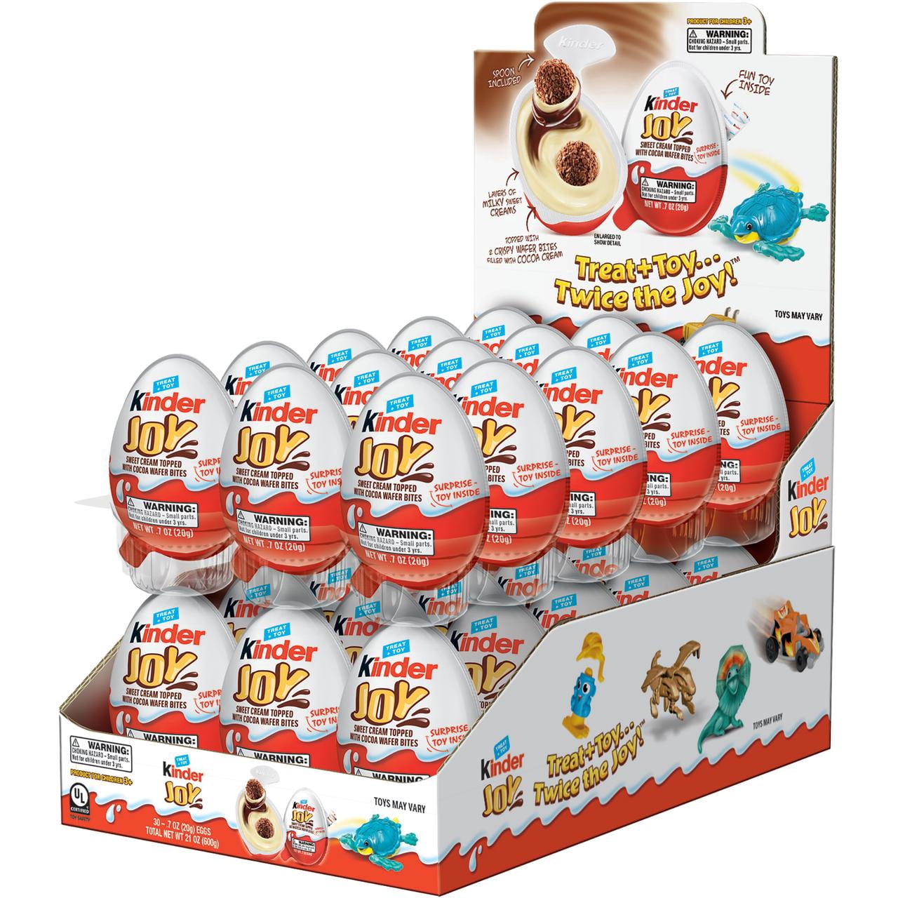 Kinder JOY Eggs 30 Count Individually Wrapped Chocolate Candy Eggs