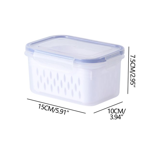 3PC Fruit Vegetable Storage Containers For Fridge Draining Fresh Containers Produce Storage Containers Large Organizer Bins With Lid Colander