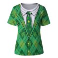 thumbnail image 4 of Camiseta de manga corta con estampado de día de San Patricio para mujer Fridja bn1120, 4 of 5