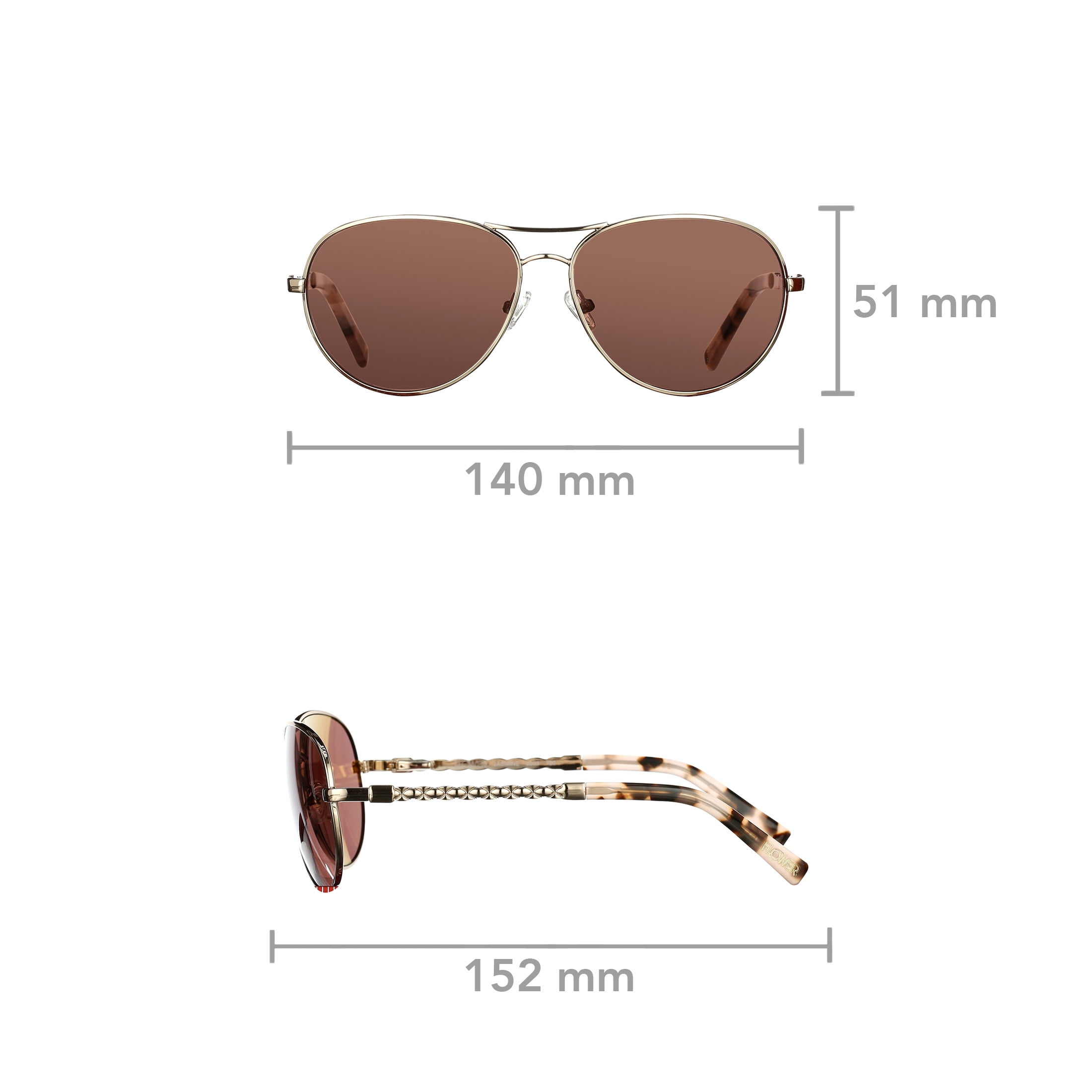 FLOWER by Drew Barrymore Womens Sunglasses, Jasmine - FLR3003 Rose Gold