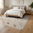 thumbnail image 3 of ODIKA 6'x9' Cream Sand Abstract Curved Lines Washable Area Rug Modern Minimalist Geometric Motifs Contemporary Non-Slip, Chair-Friendly, for Dining Room, Under Table, Office Décor, 3 of 7