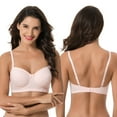 thumbnail image 5 of Curve Muse Women's Plus Size Maternity Nursing Cotton Wirefree Bra- 3 Pack-CREAM,LT PINK,LAVENDER-42DD, 5 of 7