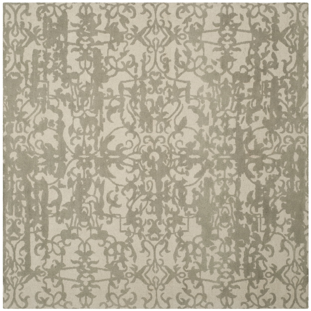 SAFAVIEH Restoration Vintage Alannah Floral Wool Area Rug, Light Sage/Grey, 5' x 8'