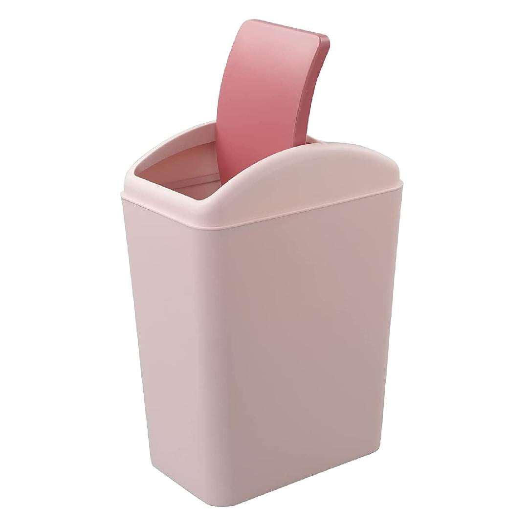 4.5 Gallon Small Plastic Trash Can, Swing Lid Waste Can, Pink