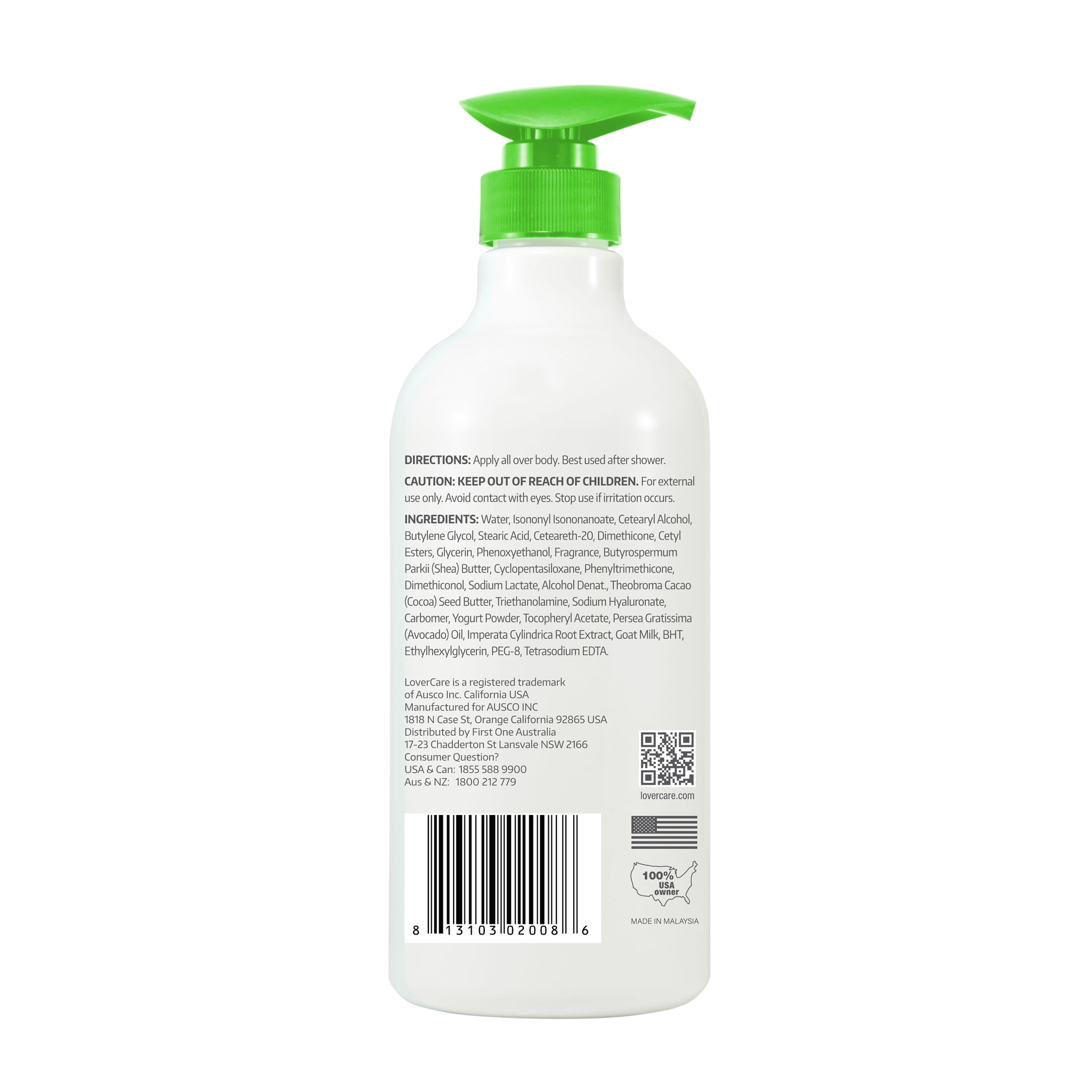 2-Pack LoverCare Goat's Milk Body Lotion 27 fl oz (800ml) - Avocado