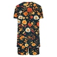 thumbnail image 5 of Tnhcen Women's Cooling Nightwear Set Short Sleeve Button Detail Round Neck Blouse Shorts Pajamas Home Clothes Set S-3XL, 5 of 6