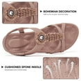 thumbnail image 3 of Ecetana Flat Sandals for Women Dressy Bohemian Sandals Comfort Elastic Strap Summer Beach Sandals, 3 of 6