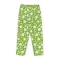 thumbnail image 5 of Naloa Green White Flowers Print Women’s Ultra-Soft Comfy Pajama Lounge Pants with Pockets & Drawstring, 5 of 8