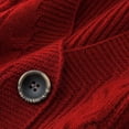 thumbnail image 6 of Cardigan Sweaters for Women Ndbuld Women's Solid Knit Warm Camisole Button Cardigan Red 4XL, 6 of 8