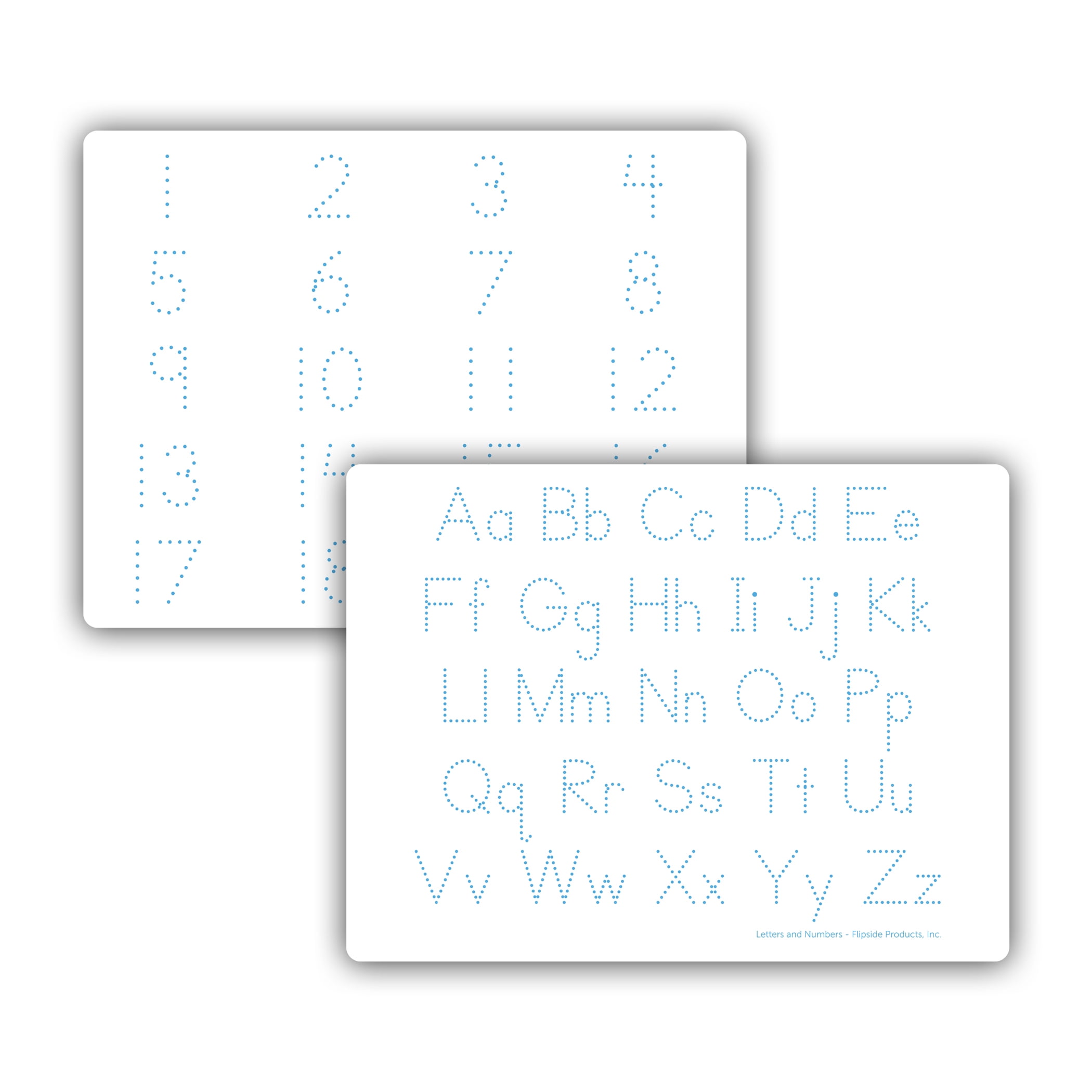 Flipside Products Two-Sided Dry Erase Learning Mat, 9" x 12", Letters & Numbers, Pack of 12