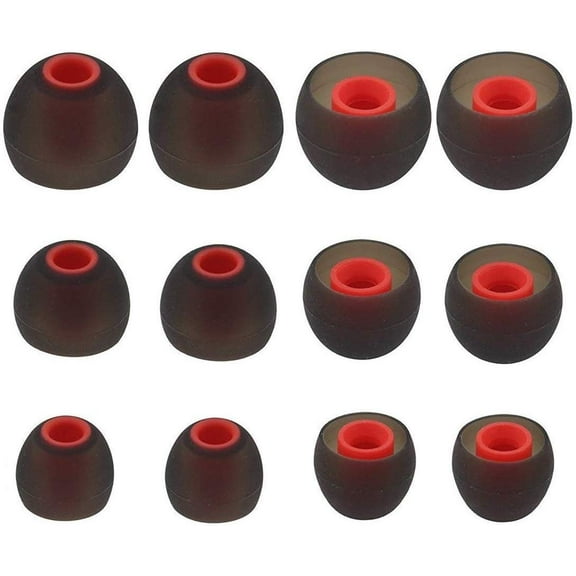 Replacement Silicone Eartips Eargels Earbuds Ear Tips Compatible with Senso, Zeus, Otium, Hussar, Sony MDR, Tozo, Mpow & More Headphones & Earphones (2 Pair of Each Small Medium & Large)