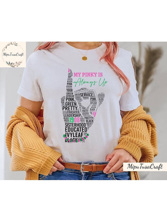 A Serious Matter AKA African American Afro Women Pearls T-Shirt, AKA Paraphernalia Shirt, My Pink Is Allways Up Shirt