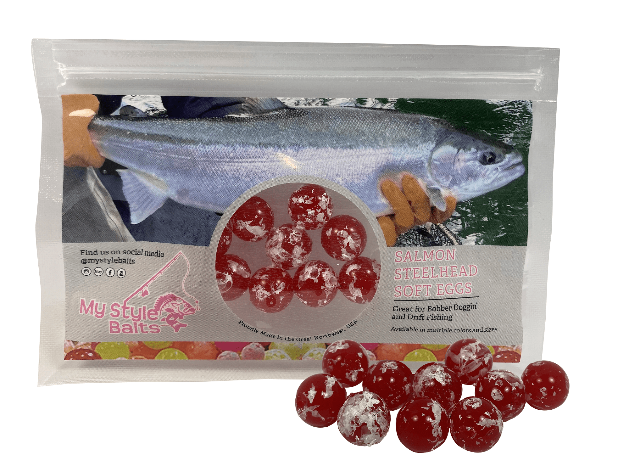 Fishing Beads Artificial Round Float Fishing Eggs for Steelhead Salmon