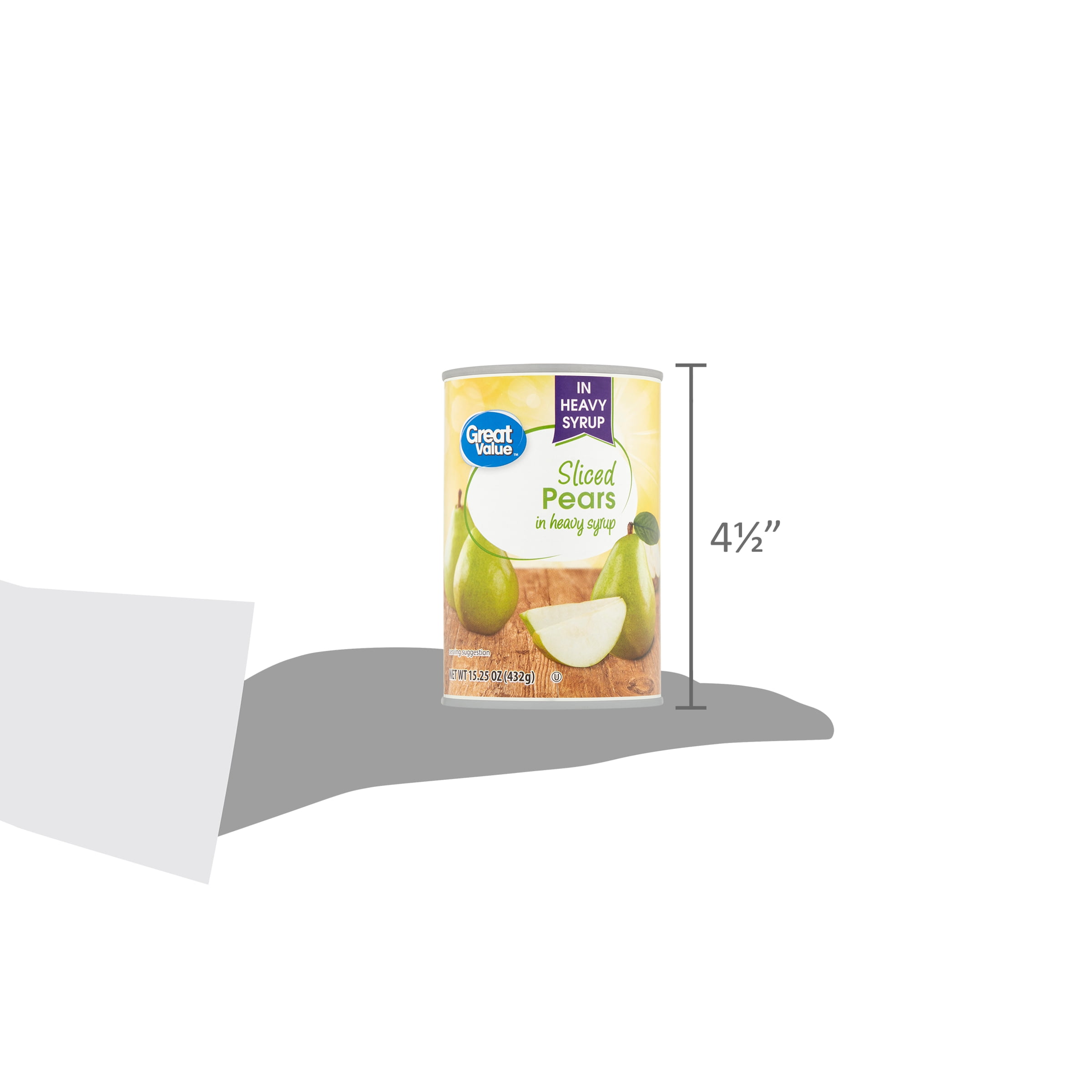 Great Value Pear Slices in Heavy Syrup, 15.25 oz