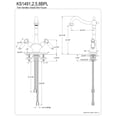 thumbnail image 3 of Kingston Brass KS1498BPL Vessel Mount Bathroom Faucet, Brushed Nickel, 3 of 3