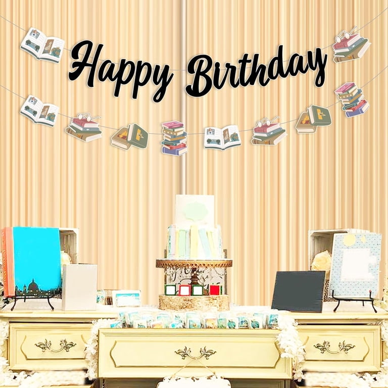First Chapter Birthday Party Decor JOYMEMO Storybook First Birthday Decorations - First Chapter Banner Sign And Happy 1st Birthday Banner, Reading Library Book Club Back To School Theme Birthday Party Decor Supplies