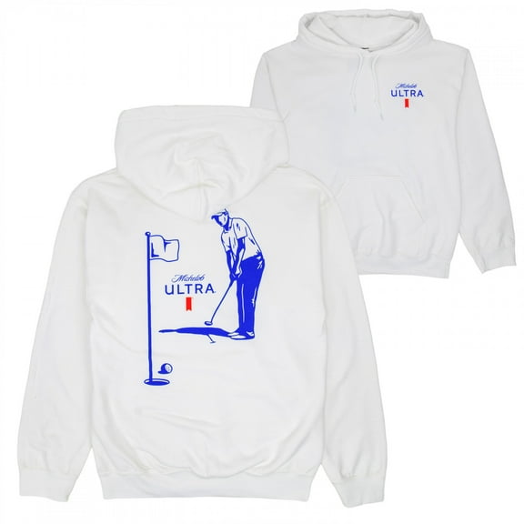 Michelob Ultra Golf Putting White Front and Back Print Hoodie-3XLarge