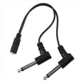 thumbnail image 2 of 3 Piezas 3.5mm Mini 1/8 Pulgadas Jack Hembra Estéreo Una Doble 1/4 6.35mm Macho Macho Mono Adaptador de Audio de ángulo Recto Y Cable Divisor, 2 of 5