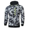 Labakihah hoodies for men Mens Camouflage Zipper Pullover Long Sleeve
