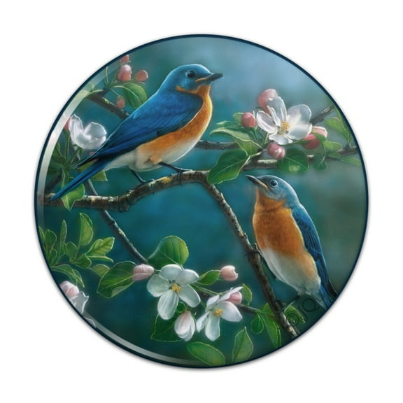 Eastern Bluebirds Blue Birds Thrush Pinback Button Pin