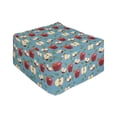 thumbnail image 1 of Fruits Rectangle Pouf, Halved and Whole Red Delicious Apples on Abstract Background Healthy Choices, Under Desk Foot Stool for Living Room Office Ottoman with Cover, 25", Cream Blue Ruby, by Ambesonne, 1 of 4