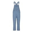 thumbnail image 6 of REORIAFEE Jumpsuits for Women Denim Square Collar Sleeveless Jumpsuit Solid Color Suspenders Womens Jumpsuits Sexy Love Pants Sexy Denim Jumpsuit Womens Jumpsuits Dressy Summer Blue XL, 6 of 8
