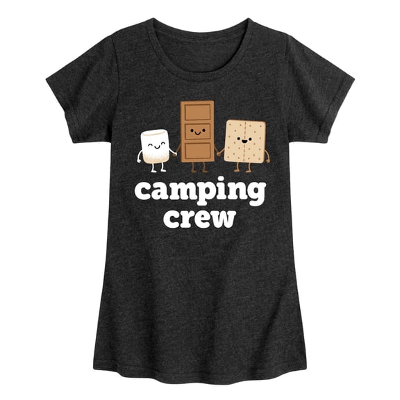Instant Message - Camping Crew Smores - Toddler & Youth Girls Short Sleeve Graphic T-Shirt