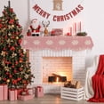 thumbnail image 5 of Christmas Snowflakes Fireplace Mantle Scarf, Winter Xmas Pine Leaf Pink Red Mantel Cover Table Runner for Home Living Room Door Window, Indoor Outdoor Holiday Party Decor 17" x 70", 5 of 8
